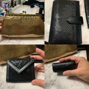 Lot of 4 Whiting & Davis pieces.  Clutch, lipstick case, address book, card case